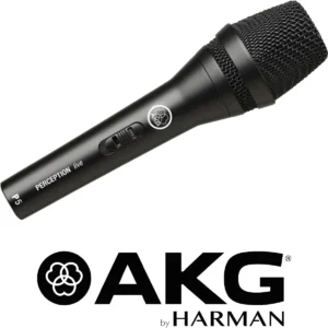 AKG P3 dynamic wired microphone with AKG Harman branding for live vocals and speeches