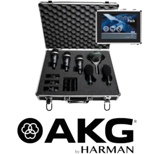 AKG Rhythm Pack drum microphone kit in protective case with multiple mics for live drum recording