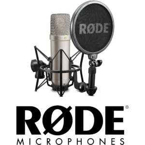 rode nt1-a condenser microphone with shock mount and pop filter