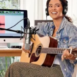studio microphone for acoustic guitar recording and content creation
