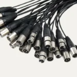 Fan-out XLR connectors from 24 channel snake cable for mixing desk connection